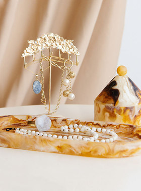 进口球形手柄装饰碗收纳果盘摆件