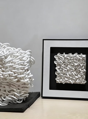 现代几何陶瓷镂空链条桌面花器