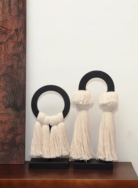 侘寂风抽象几何手工桌面装饰摆件