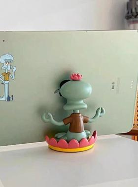 章鱼哥高颜值莲花底座平板架子桌面可爱创意摆件生日礼物送女生