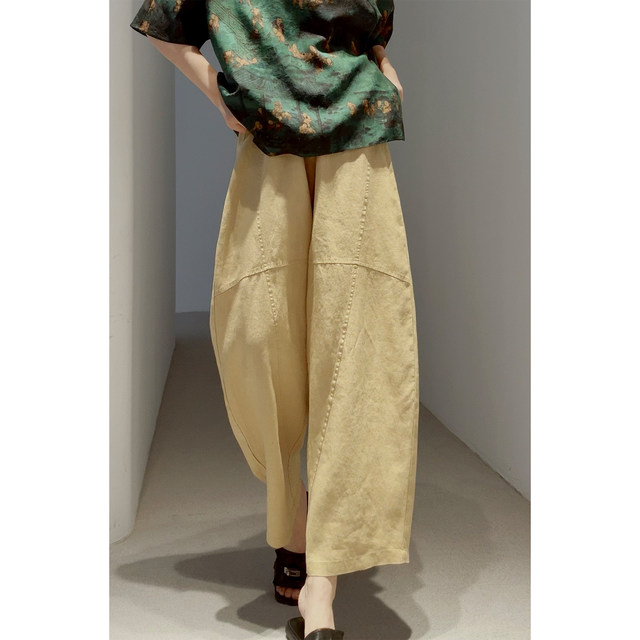 Hemp Elastic Waist ແຫ້ງແລະເບົາ ໂສ້ງ Harem ວ່າງ