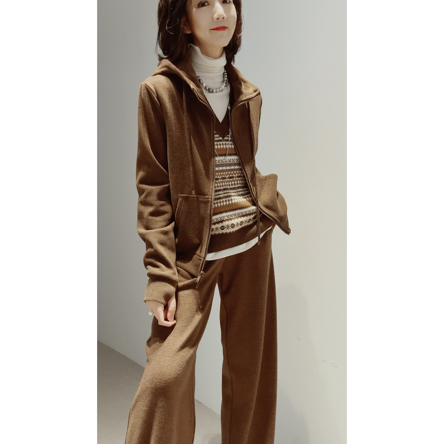 戎美~26冬【"有氧"套装】含羊绒牦牛绒~休闲连帽外套/休闲裤女新,淘宝优惠券,粉丝福利购,淘宝优惠卷