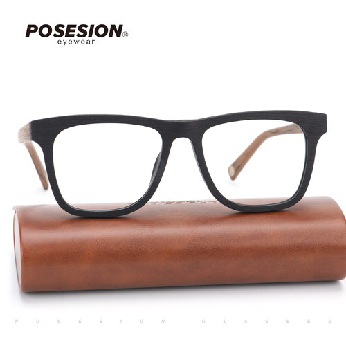 POSESION复古大框眼镜框板材眼镜男宽脸近视眼镜架半透明眼镜框女 - 图1