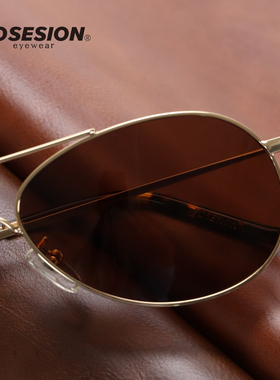 POSESION复古飞行员墨镜男潮流配度数近视偏光太阳镜男士开车驾驶
