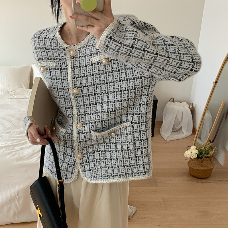 秋冬洋气百搭法式小香风貂绒外套