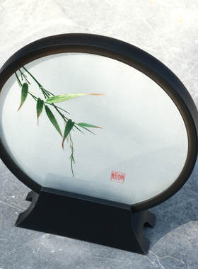 姚绣高端礼品四时风雅之夏竹摆件