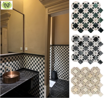 Marble Mosaic Retro Harbor Style Stone Background Wall Dressing Room Balcony Folk tile Anti-slip floor tiles