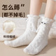 袜子女秋冬季珊瑚绒搞怪情侣款圣诞节可爱加厚保暖月子睡眠地板袜