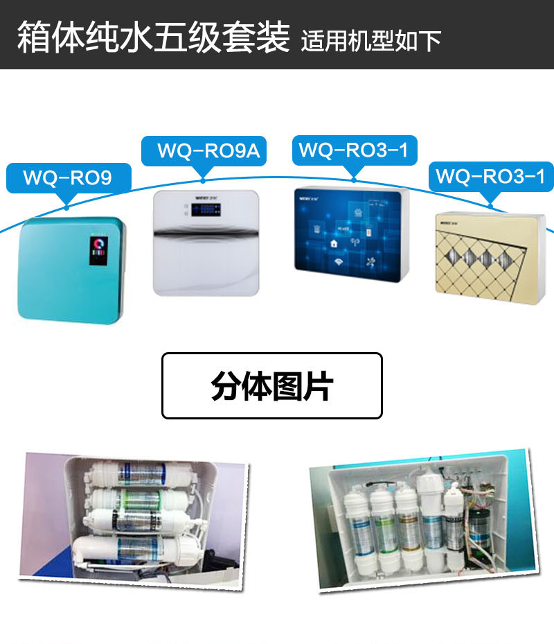 卫泉净水器滤芯家用纯水机WQ-RO9A/3-1/1超滤机380/970通用10寸PP-图1