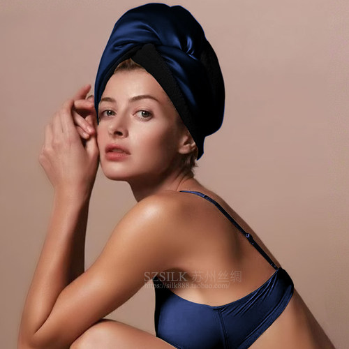 女高颜值真丝干发帽22姆米加厚超吸水速干长发短发护发帽包头巾套 - 图2