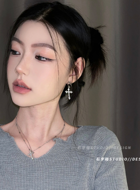 十字架耳钉朋克风耳扣