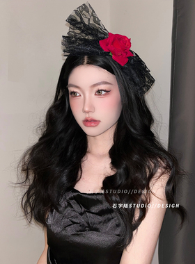 万圣节头饰红玫瑰装发饰蝴蝶