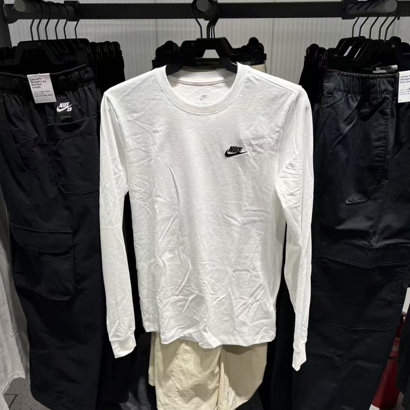 Nike耐克男长袖T恤春秋新款针织运动休闲透气圆领上衣AR5194-100,淘宝优惠券,粉丝福利购,淘宝优惠卷