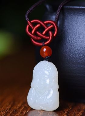 精致和田玉双面宝宝佛吊坠