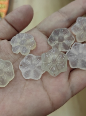 玉阅珠宝天然白玛瑙小花吊坠