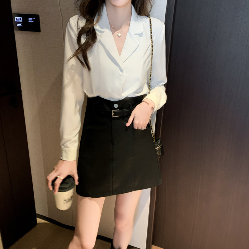 高级感雪纺白衬衫女春装设计感小众 蒂曼芳衬衫