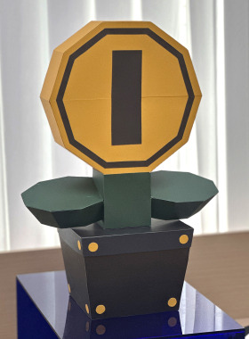 小红花手工纸模简约摆件金币花朵