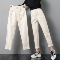 Hong Kong Chaoty Almond Pants Children Loose 2023 New Spring Summer Lean High Waist Jeans Old Daddy Radish Pants