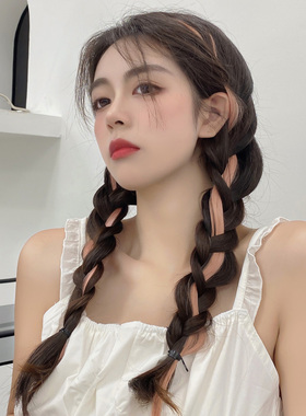 编发彩绳脏脏辫头绳脏辫发绳神器丝带儿童彩色假发片染发片彩带夏