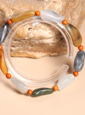 和田玉籽料原石独籽随形手链