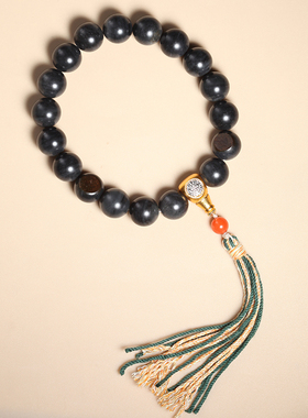 新疆和田玉籽料聚墨青花手链