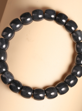 和田玉籽料聚墨青花手链