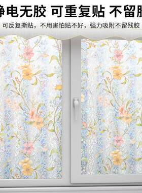 窗户改造专用化妆室浴室炫彩小花