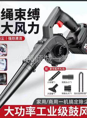 充电式吹吸鼓风机大功率吹风机强力施工除尘器无线户外电动吹风机