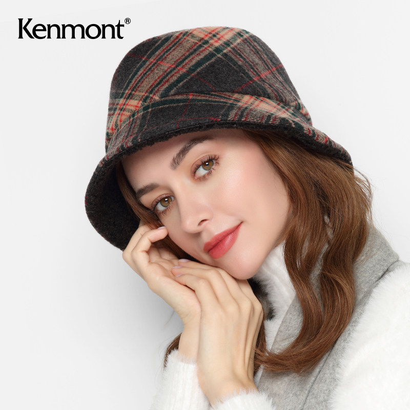 卡蒙黑色毛茸茸羊毛帽子冬盆帽双面渔夫帽女潮牌