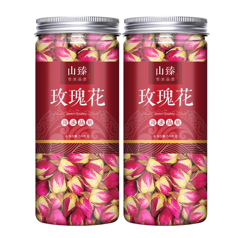 平阴玫瑰花重瓣干花茶泡茶水无硫食用小玫瑰花瓣特级正品气血罐装