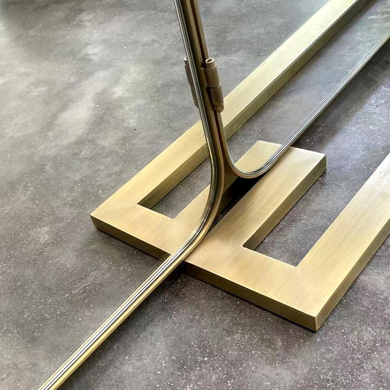 Brassart定制黄铜北欧复古穿衣全身三折叠别墅落地镜试衣镜 - 图2