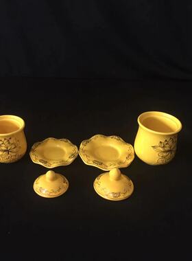 新款莲花陶瓷供水杯供佛杯描金桌面摆件圣水杯净水杯