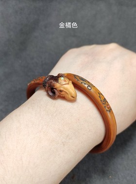 生肖鸡血藤男女情侣镯子