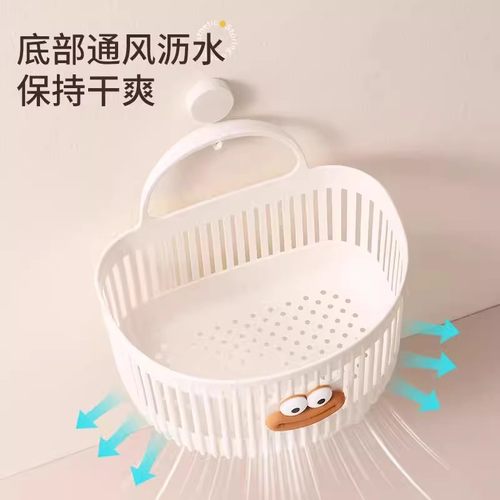 浴室收纳篮卫生间免打孔置物架壁挂式沥水篮废弃洗脸巾收纳盒 - 图2