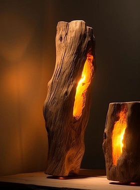 侘寂风创意小众台灯摆件