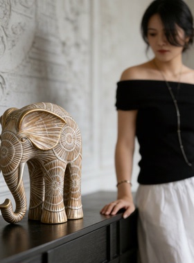 中古风大象摆件乔迁送礼