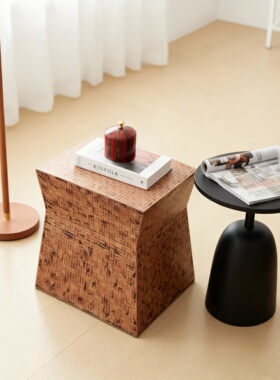 侘寂风木质几何大容量收纳盒