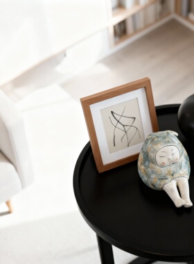 侘寂风花釉陶瓷人物桌面摆件