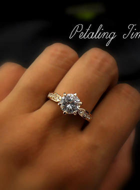 超闪奢华卡地同款八心女克拉戒指