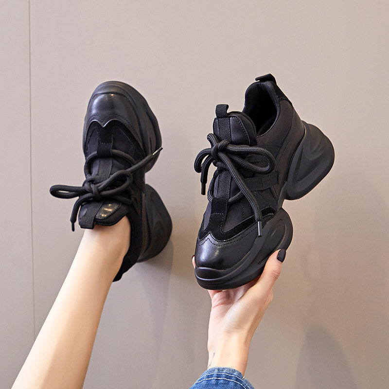 内增高老爹鞋女真皮2025年秋冬小个子厚底炸街女鞋松糕休闲运动鞋,淘宝优惠券,粉丝福利购,淘宝优惠卷