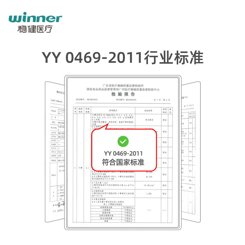 稳健医用外科口罩灭菌非独立包装口罩一次性三层医疗透气10支/袋