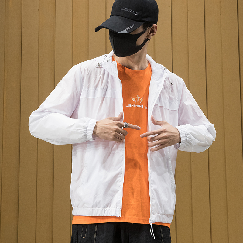 男夏季户外钓鱼防紫外线风衣防晒服 拉佧风衣
