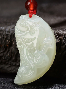 新品古代定情信物情侣挂件吊坠一对龙凤呈祥男女款玉石玉佩可免费