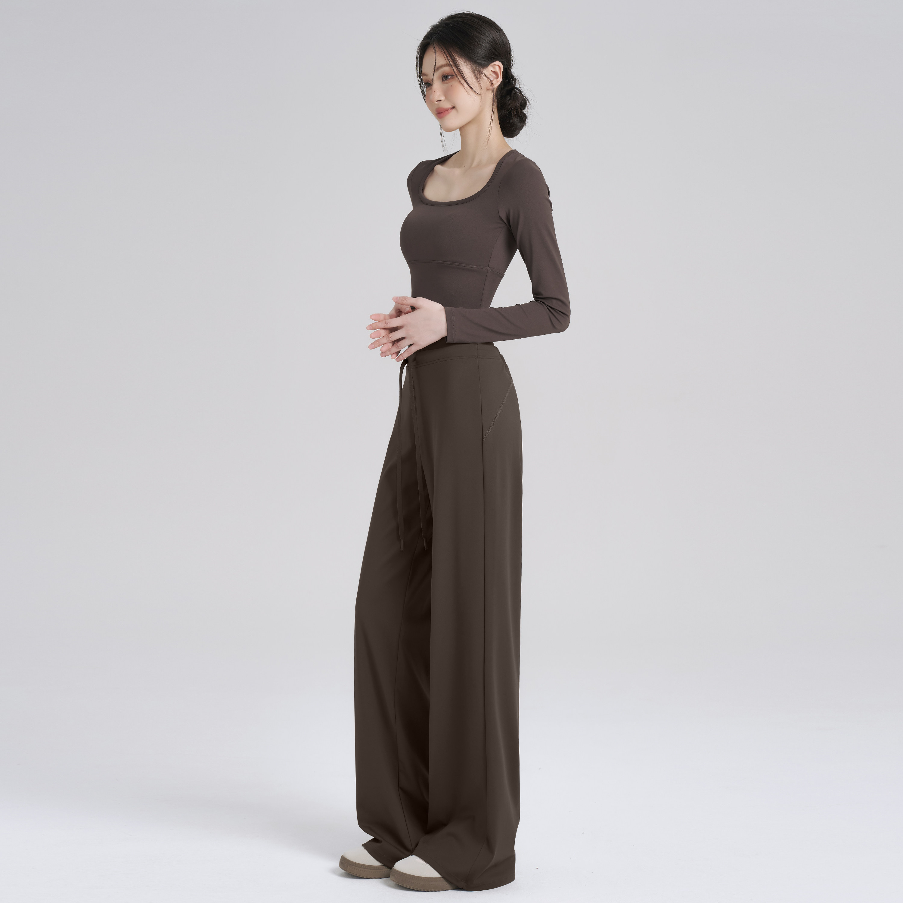 岚纹高腰阔腿瑜伽裤女垂感休闲显瘦运动长裤普拉提训练健身裤秋冬,淘宝优惠券,粉丝福利购,淘宝优惠卷