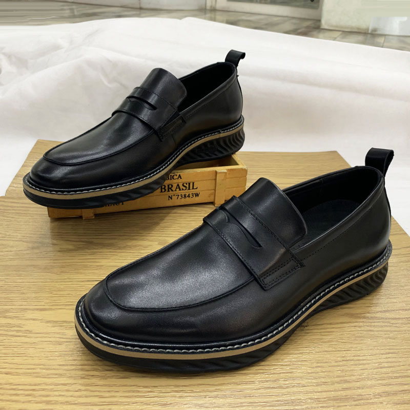 撤柜清仓男鞋真皮商务休闲男士皮鞋牛皮气垫减震健步单鞋适动混合 - 图2