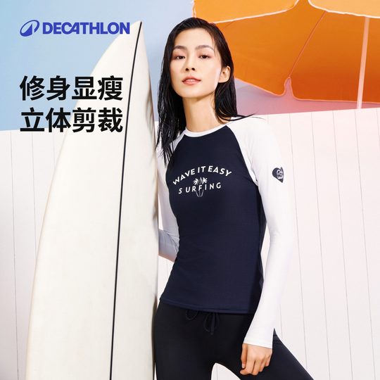 Decathlon plus size women's split swimsuit