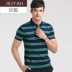 Mới 2018 hè Hàn Quốc cho nam tay áo ngắn bằng vải cotton được may bằng vải thun mỏng in T 桖 Trang phục nam - Polo áo phông polo nam Polo