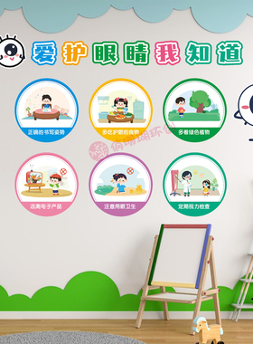 幼儿园眼保健操步骤保护身体墙贴