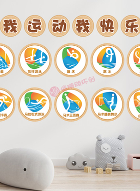 幼儿园小学体育运动项目主题墙贴