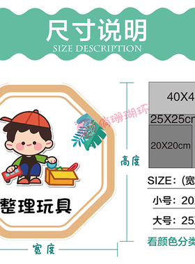 喝水区环创一日生活流程图墙贴画